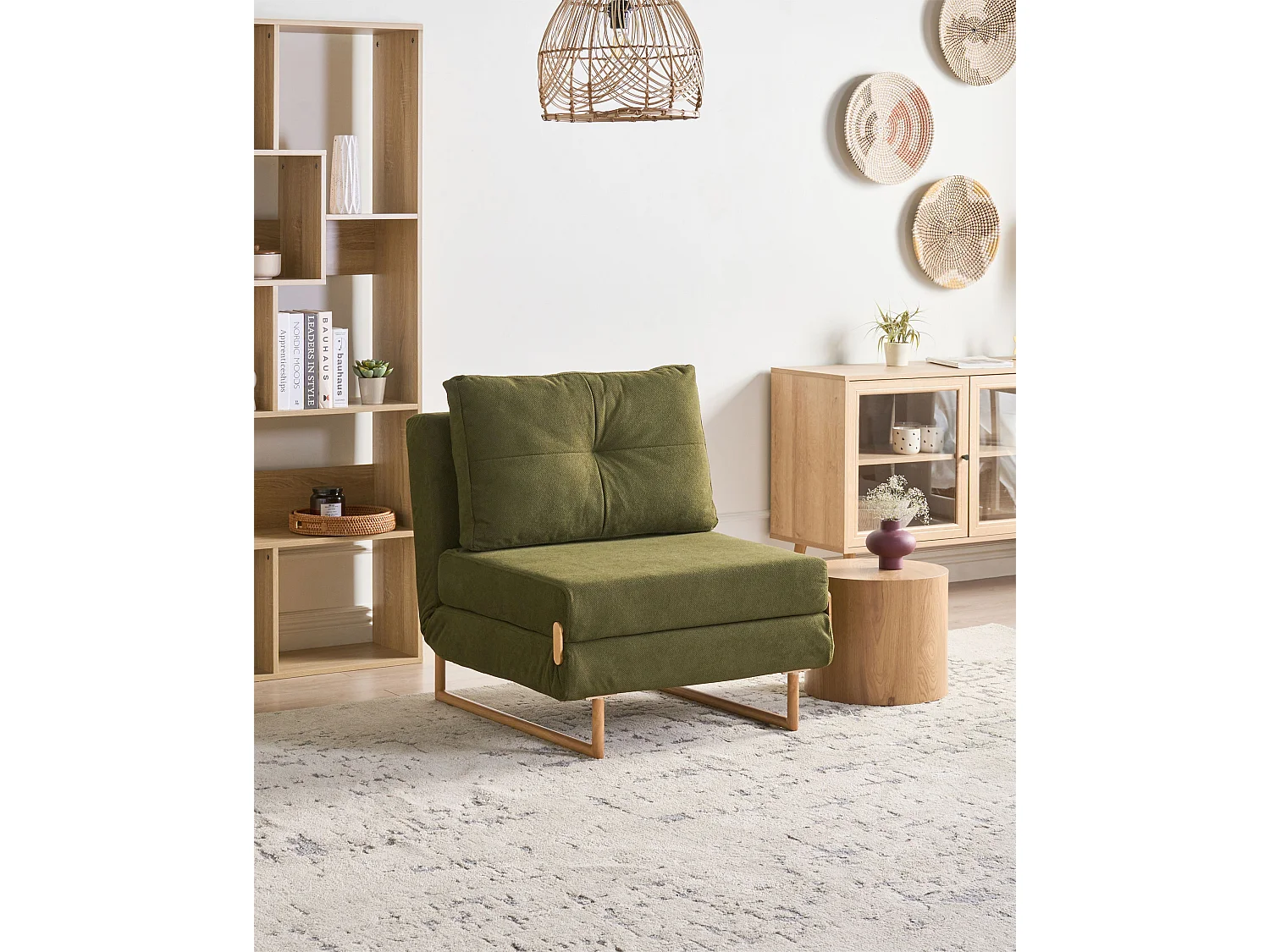 Fauteuil convertible JERSLEV Tissu Vert