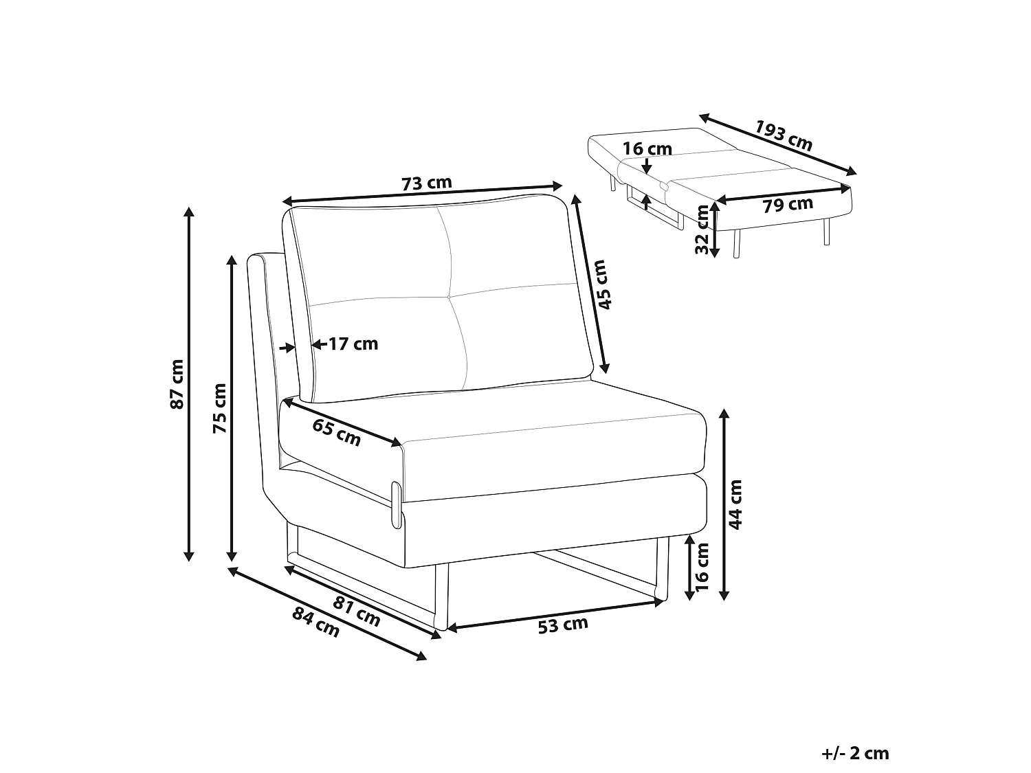 Single Sofa Bed JERSLEV Fabric Green