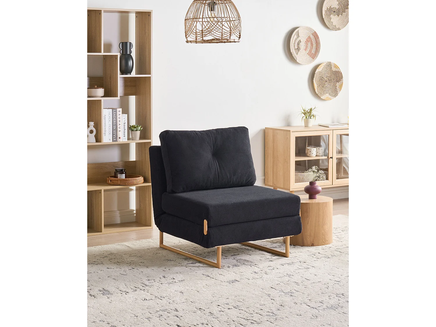 Fauteuil convertible JERSLEV Tissu Noir