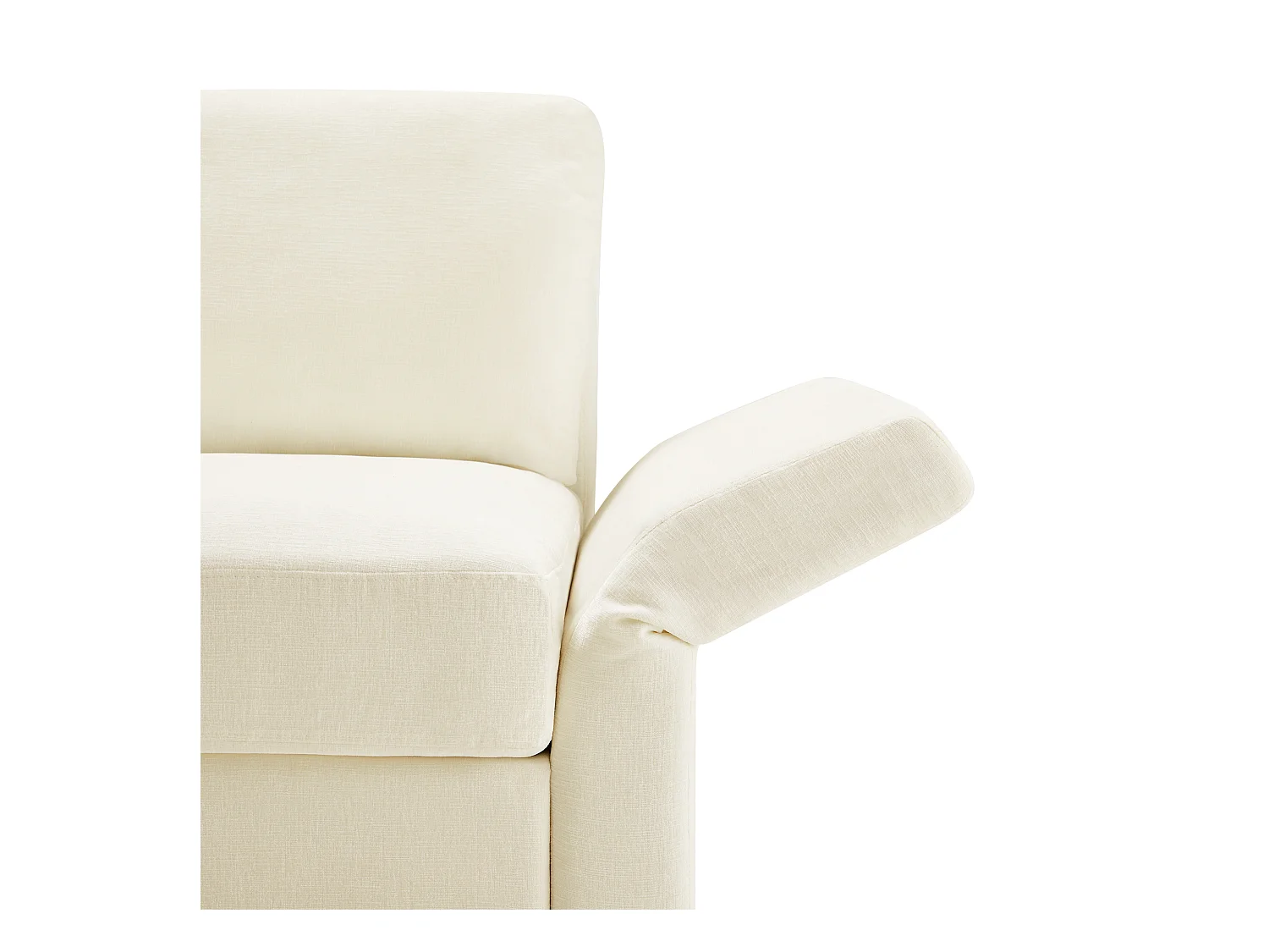 Canapé d'angle en L - 3 places - avec repose-pieds - 4 coussins - accoudoirs réglables - Beige