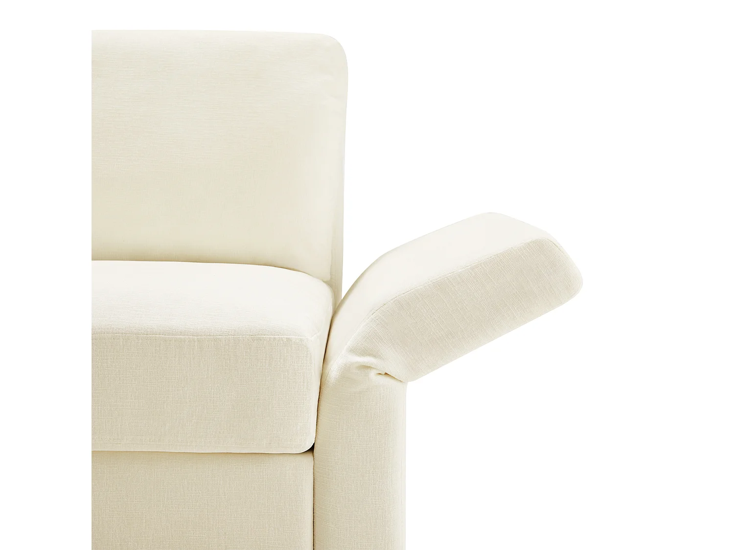 Ecksofa in L-Form - 3-sitzig - mit Fußstütze - 4 Kissen - verstellbare Armlehnen - Beige