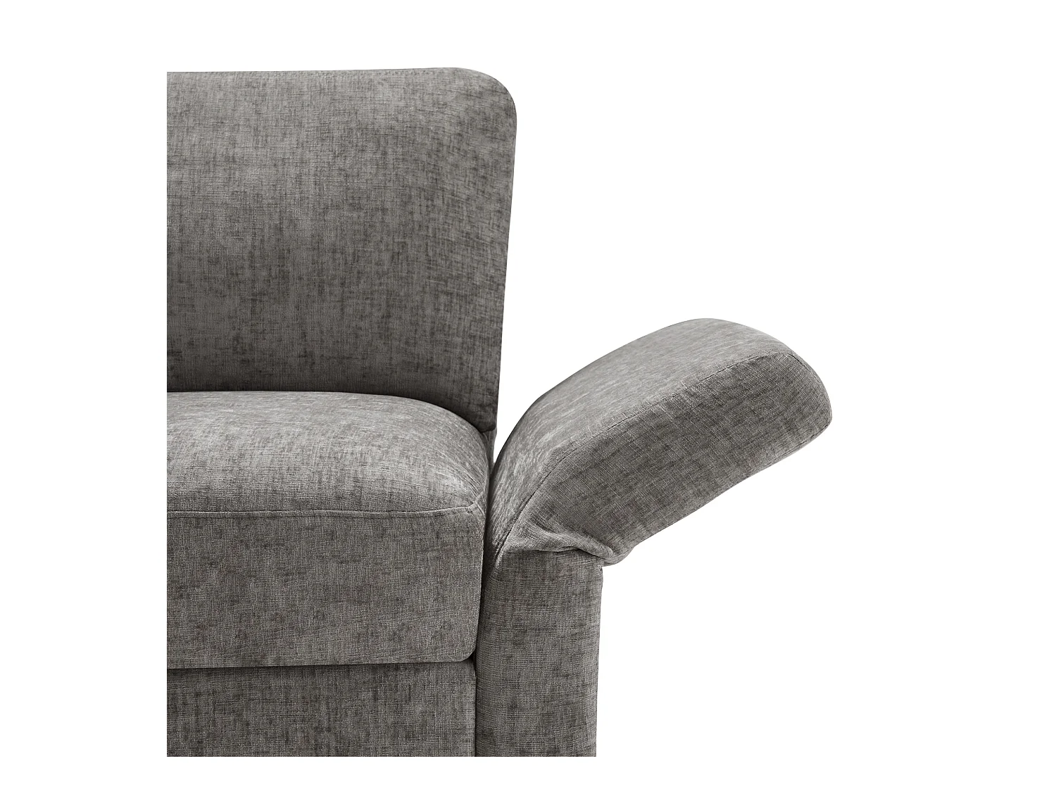 Canapé d'angle en L - 3 places - avec repose-pieds - 4 coussins - accoudoirs réglables - Gris