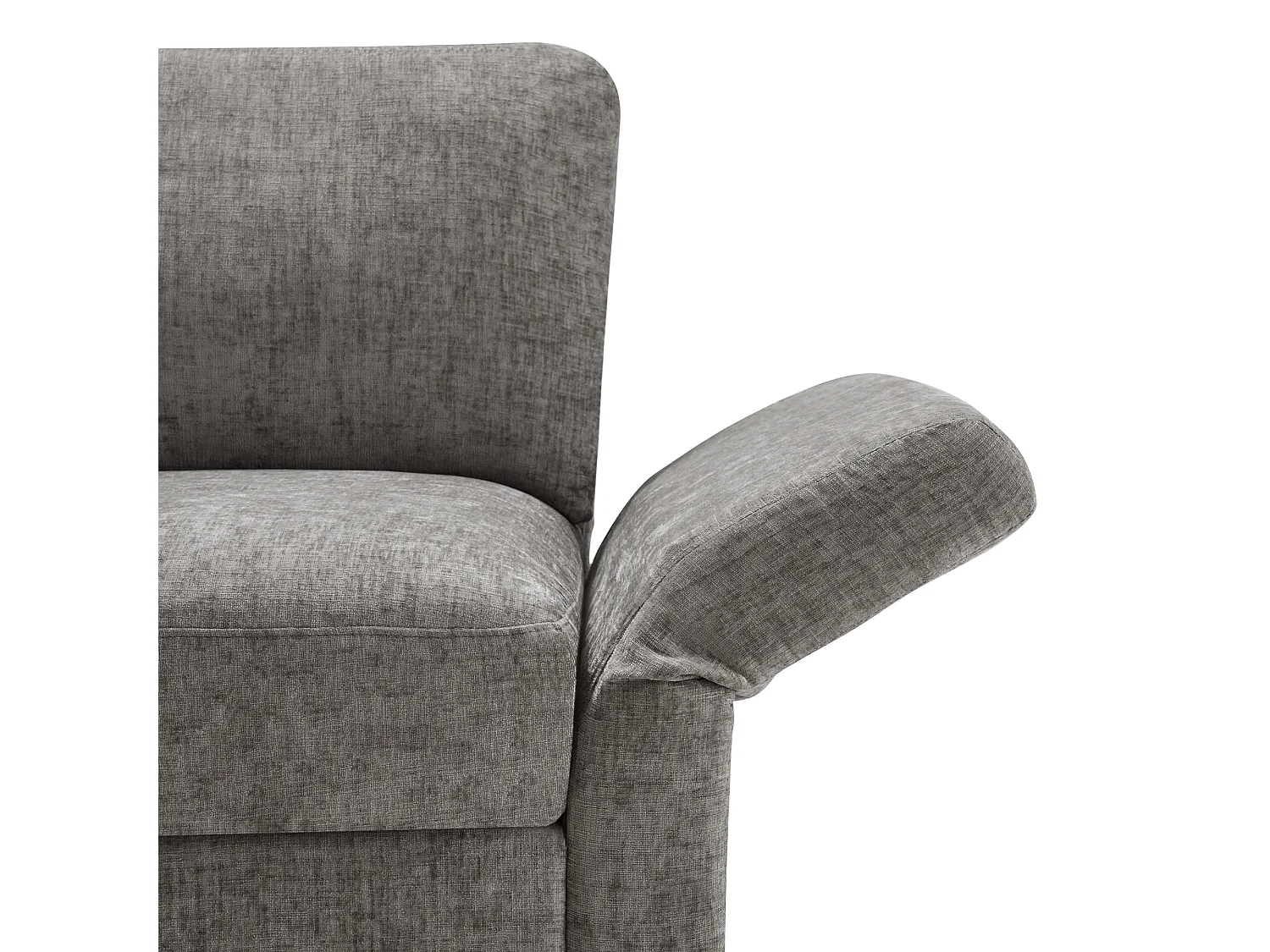 Canapé d'angle en L - 3 places - avec repose-pieds - 4 coussins - accoudoirs réglables - Gris