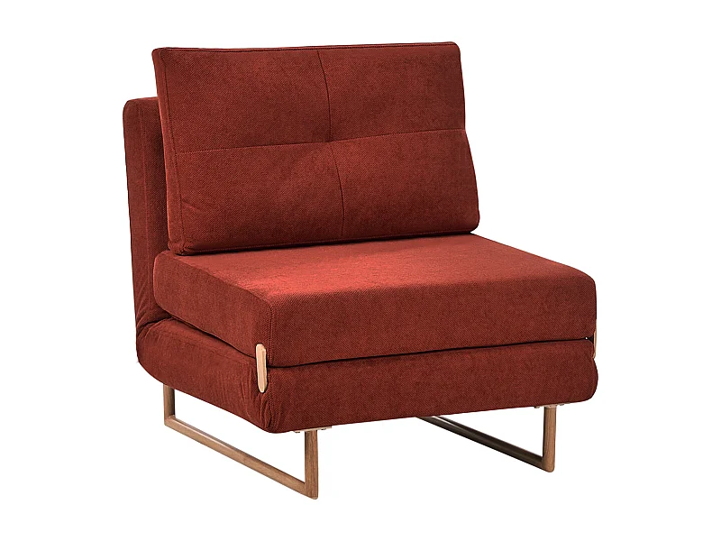 Fauteuil convertible JERSLEV Tissu Rouge