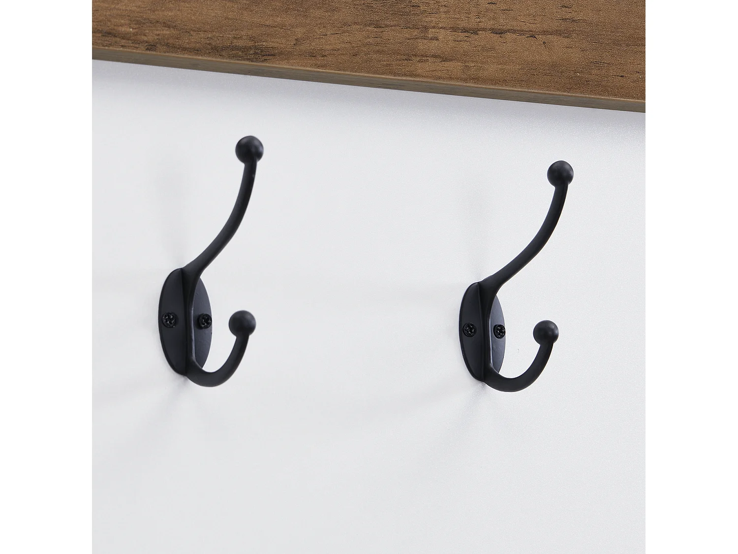 Set guardaroba d'ingresso 110.5x38x191 cm - con specchio e ganci - 2 cassetti e 1 anta - con portacappelli - Bianco