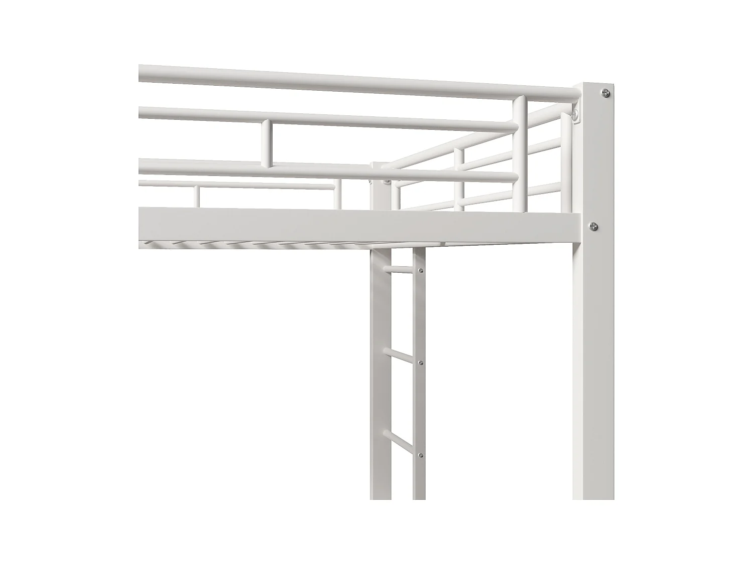Lit superposé 140x200 cm - avec lit gigogne - Barrières hautes - blanc (matelas non inclus)