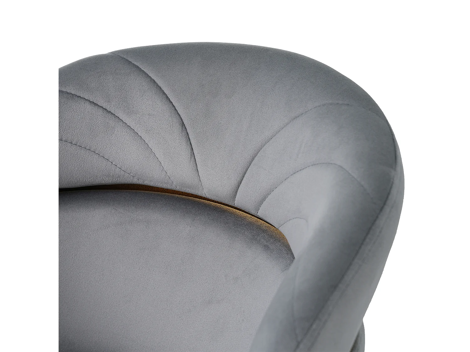 1 chaise de salle à manger en velours gris avec dossier rembourré et pieds en métal doré