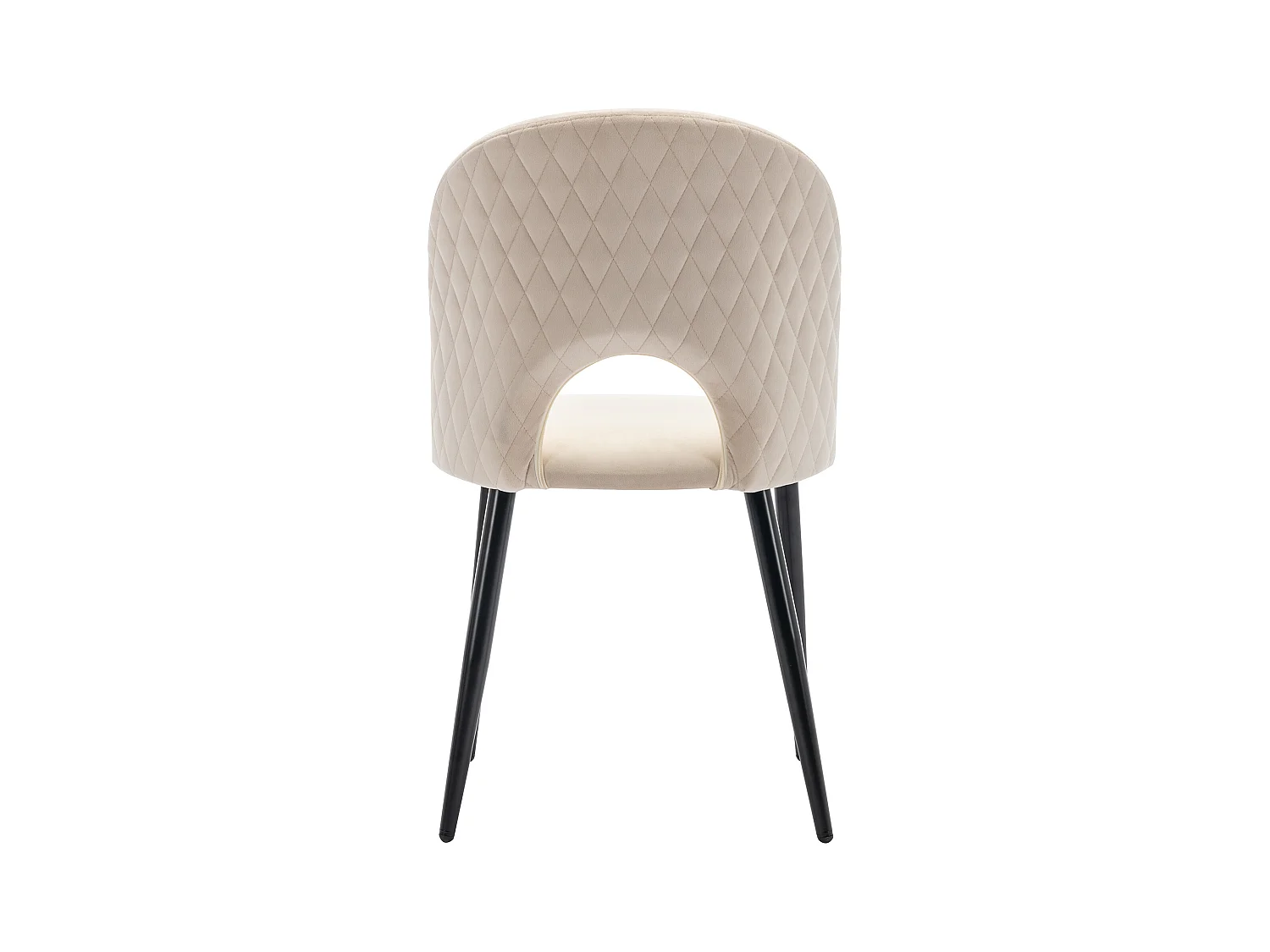 Lot de 2 chaises de salle à manger en velours beige avec dossier et pieds réglables