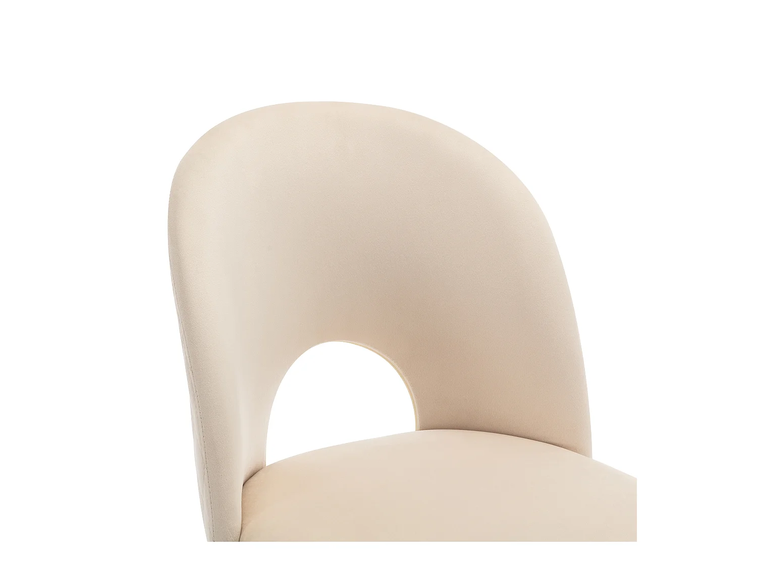 Lot de 2 chaises de salle à manger en velours beige avec dossier et pieds réglables