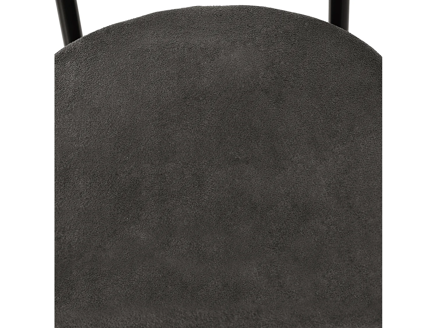 Juego de 2 sillas de comedor con respaldo en aro y reposabrazos - tejido de felpa gris oscuro