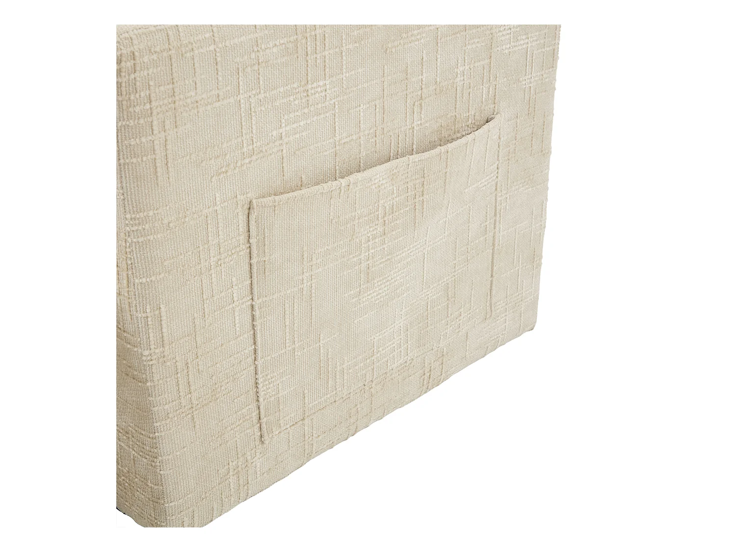 Canapé simple avec rangement, poches latérales et support pour téléphone - Chenille beige