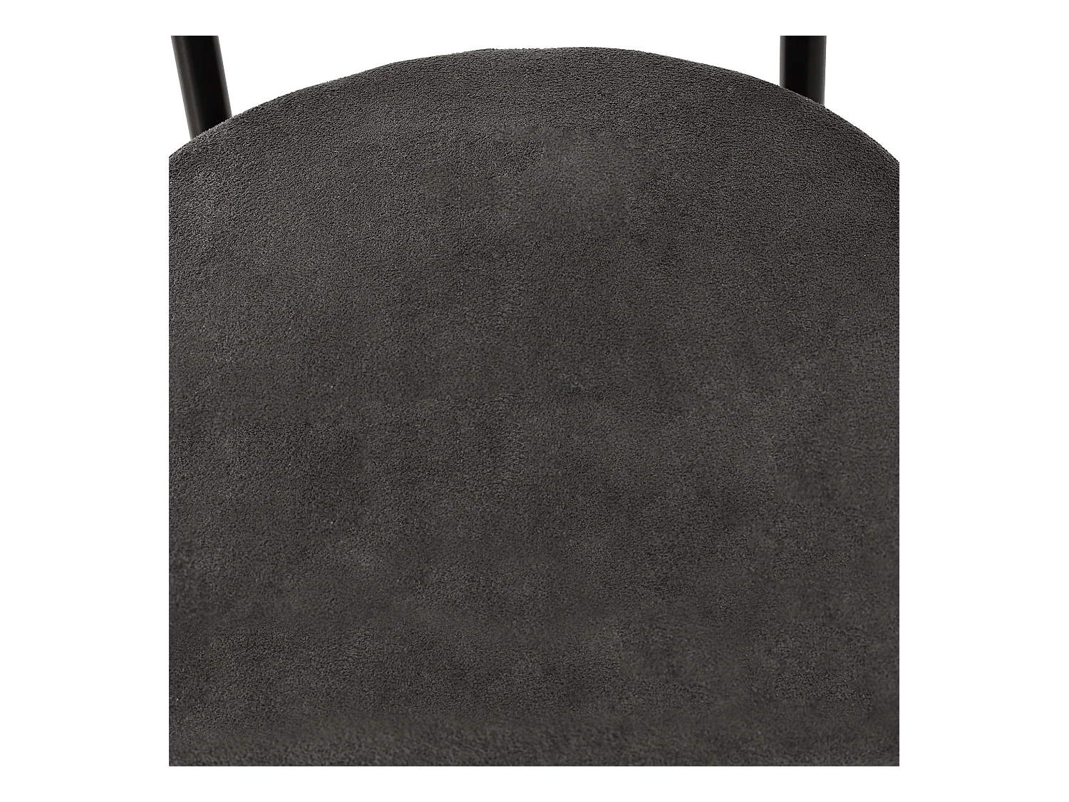 Lot de 4 chaises de salle à manger avec dossier en boucle et accoudoirs - tissu peluche gris foncé