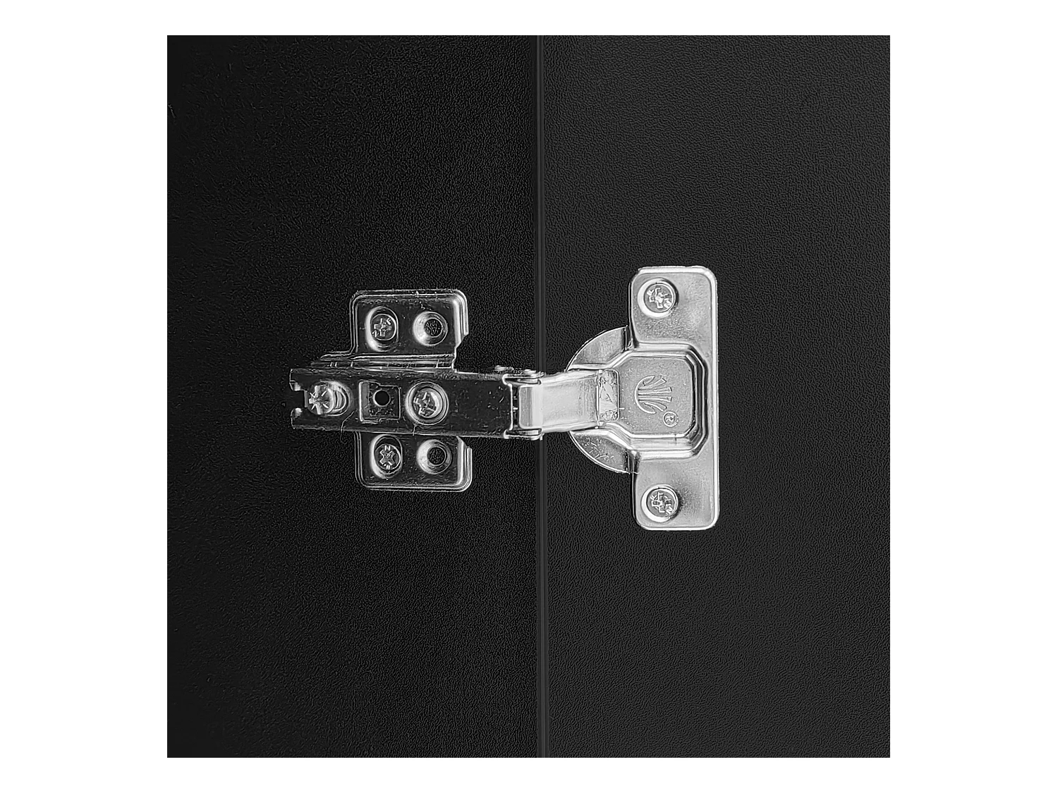 Buffet noir avec étagères en verre et 1 porte - pour salon et salle à manger