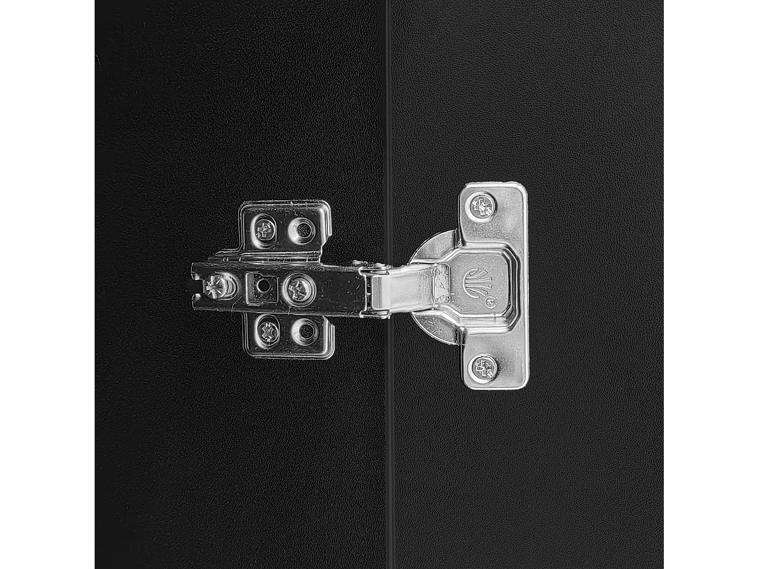 Buffet noir avec étagères en verre et 1 porte - pour salon et salle à manger