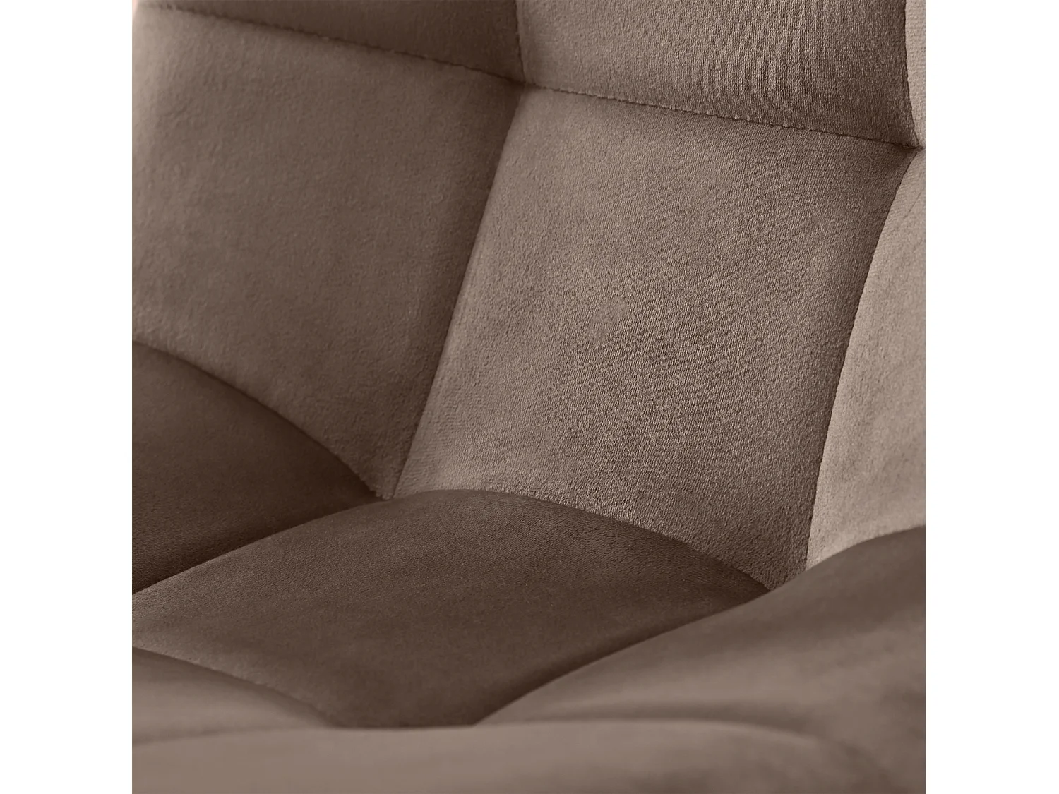 Conjunto de 4 sillas de comedor en terciopelo marrón con respaldo y estructura de metal