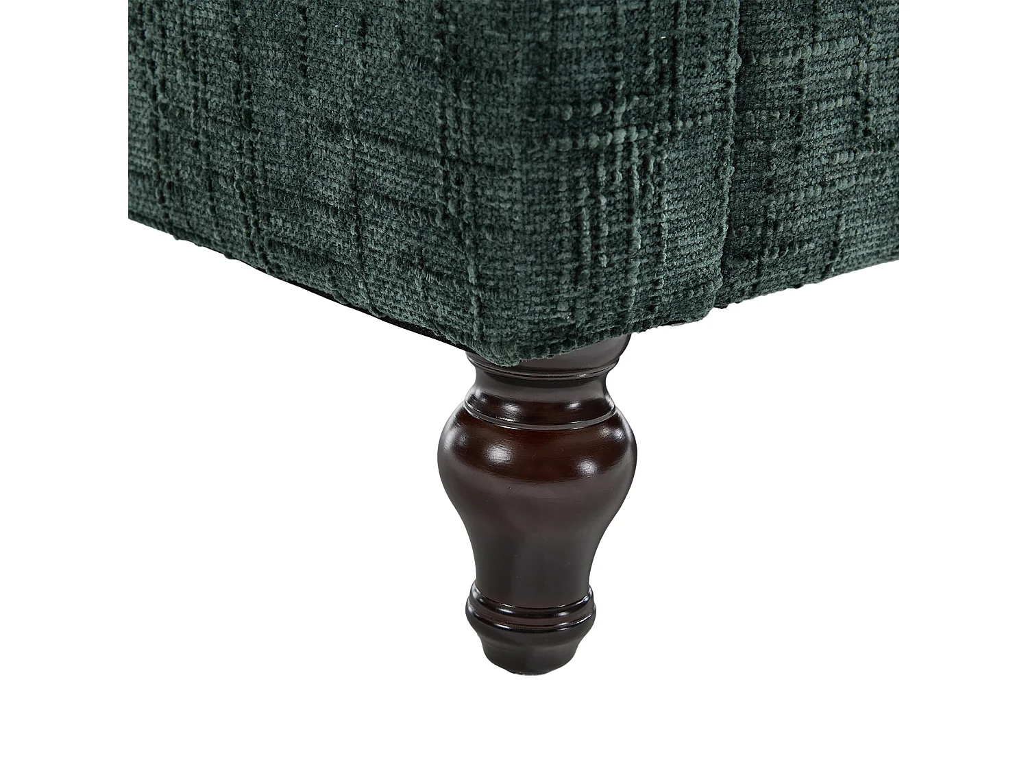 2-Sitzer-Sofa mit LED-Beleuchtung und USB-Anschluss, Holzfüße - Chenille-Stoff dunkelgrün