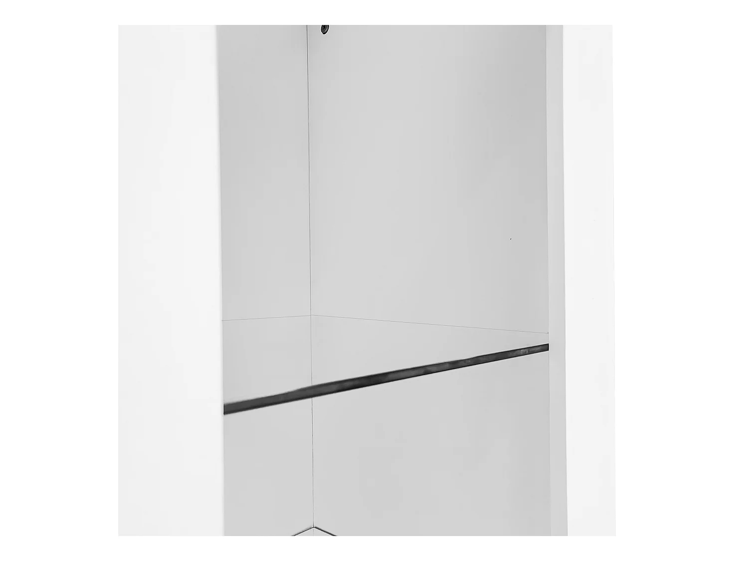 Buffet blanc avec étagères en verre et 1 porte - pour salon et salle à manger