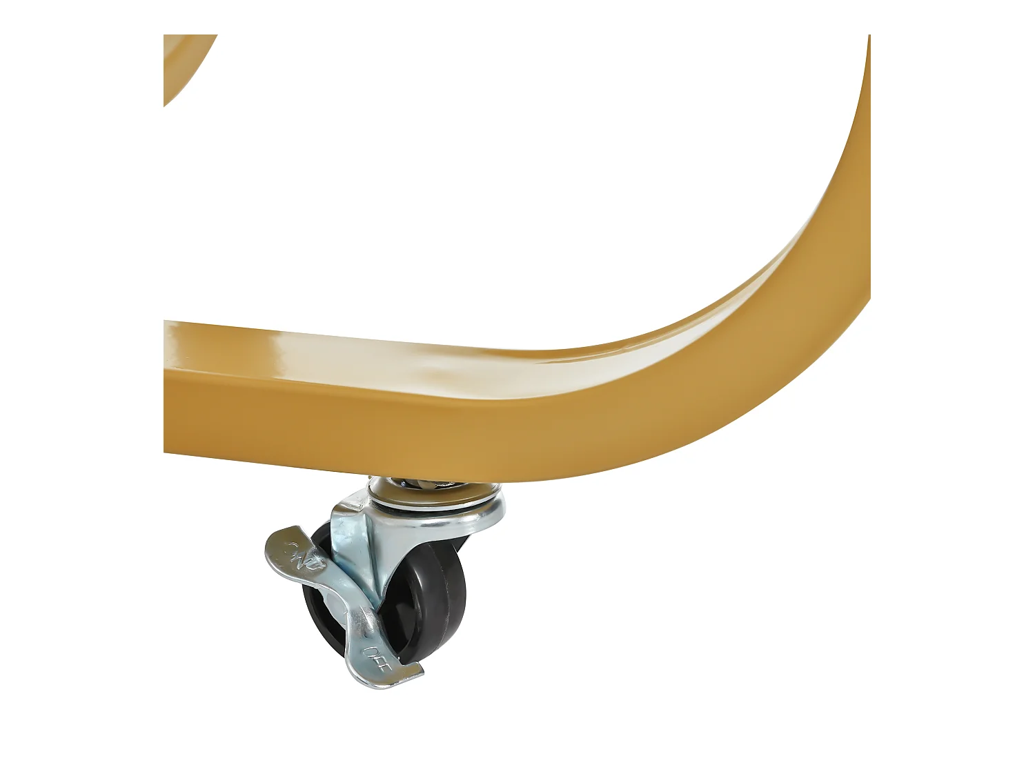 Table à manger pliante avec 2 tiroirs et 2 portes, mobile sur roulettes - blanc et or