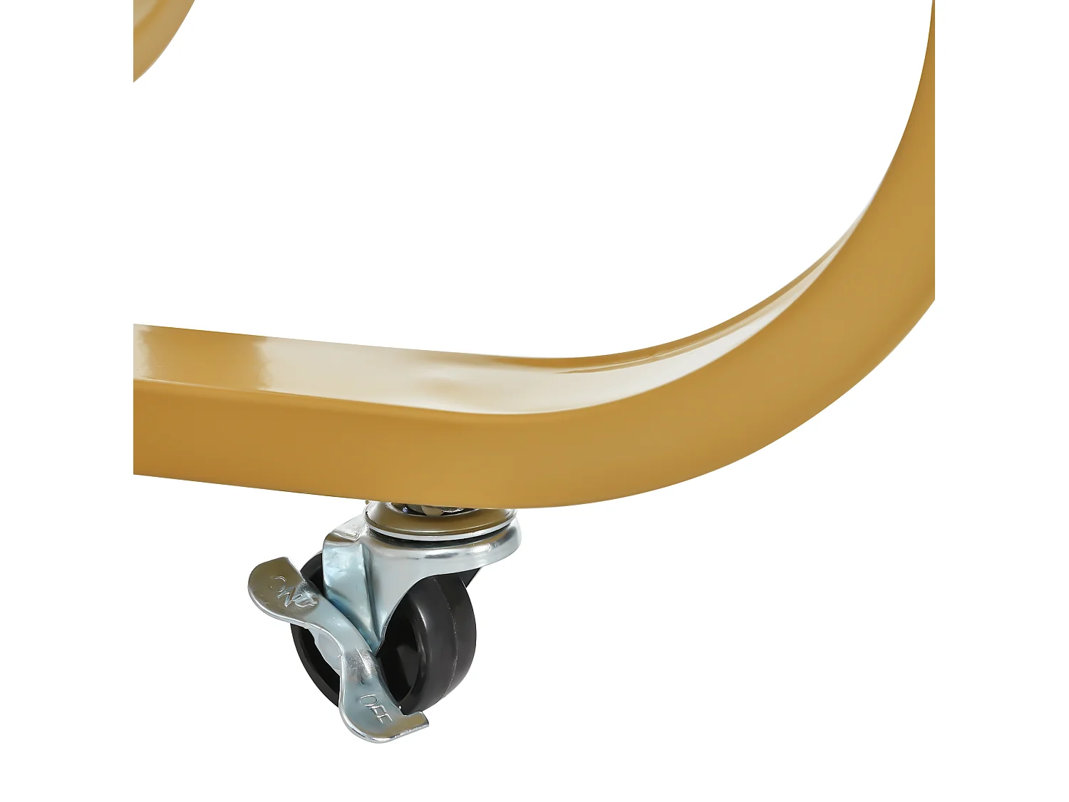 Table à manger pliante avec 2 tiroirs et 2 portes, mobile sur roulettes - blanc et or