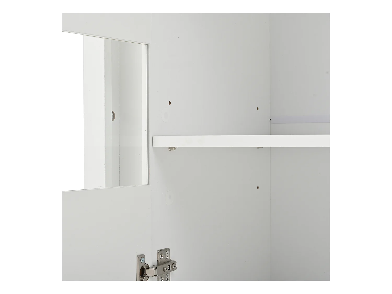 Buffet blanc avec éclairage LED, 3 portes et étagères réglables - pour salons et bureaux