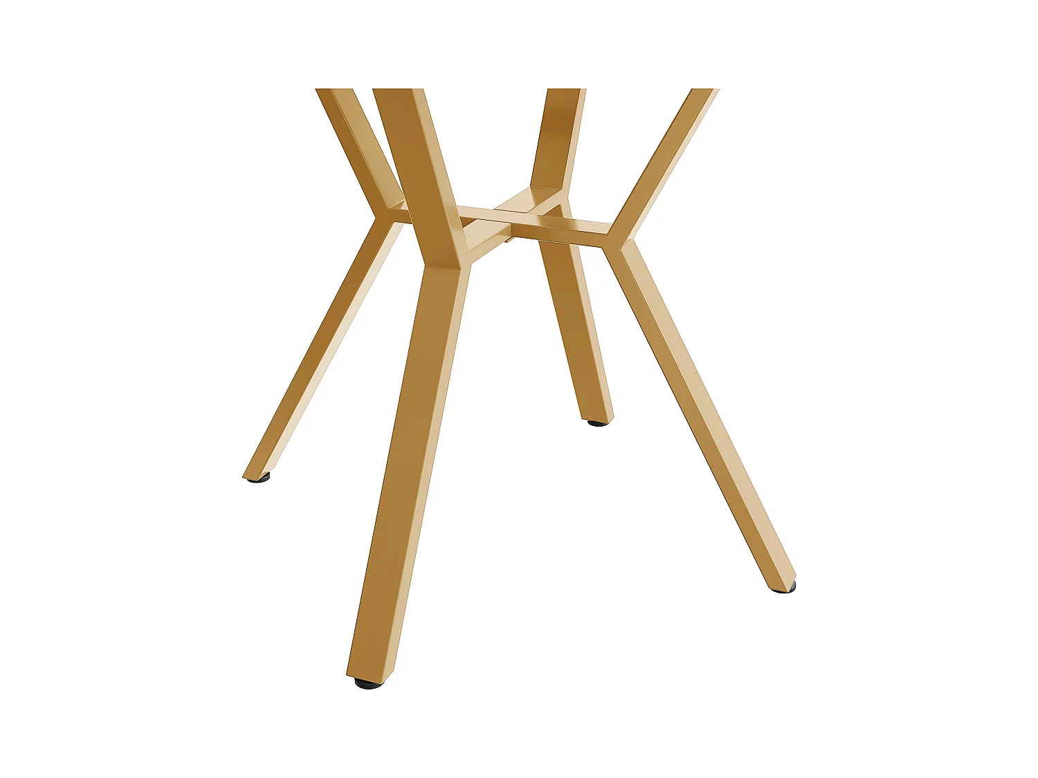 Table à manger ronde avec plateau en MDF effet marbre et pieds en métal doré - pour salles à manger et salon