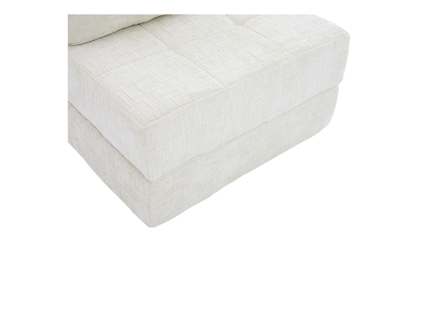 Canapé convertible avec coussins lombaires et appui-tête, chenille beige - pour salon et chambre