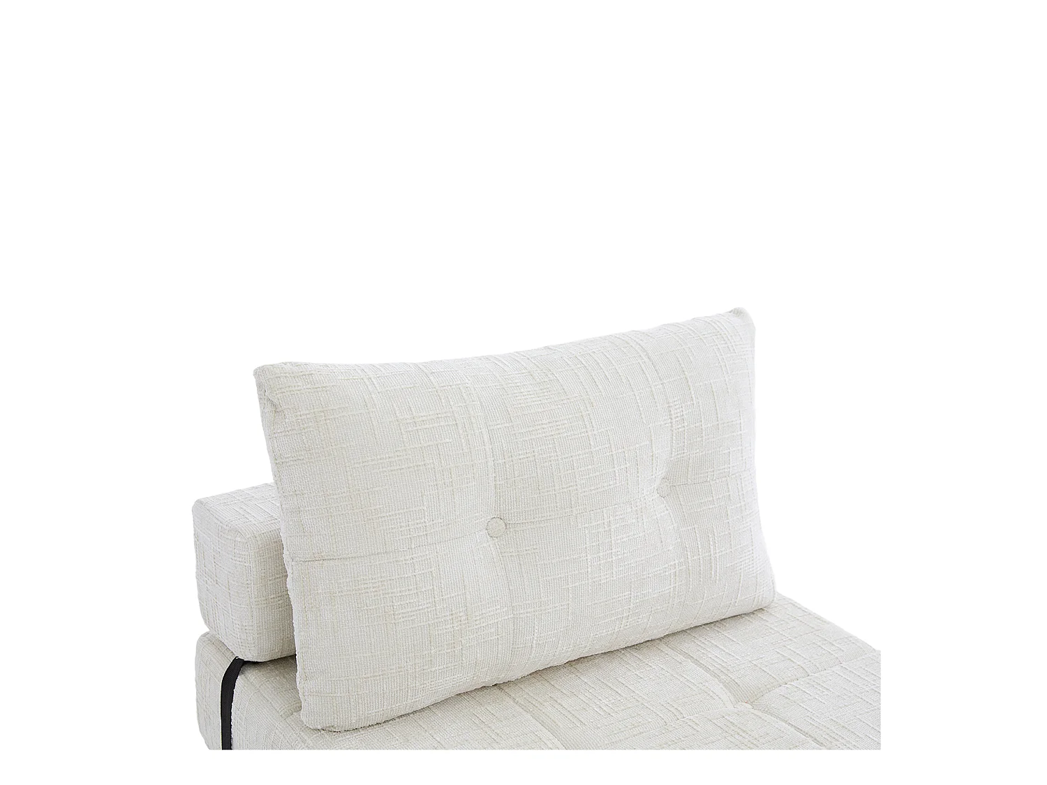 Canapé convertible avec coussins lombaires et appui-tête, chenille beige - pour salon et chambre
