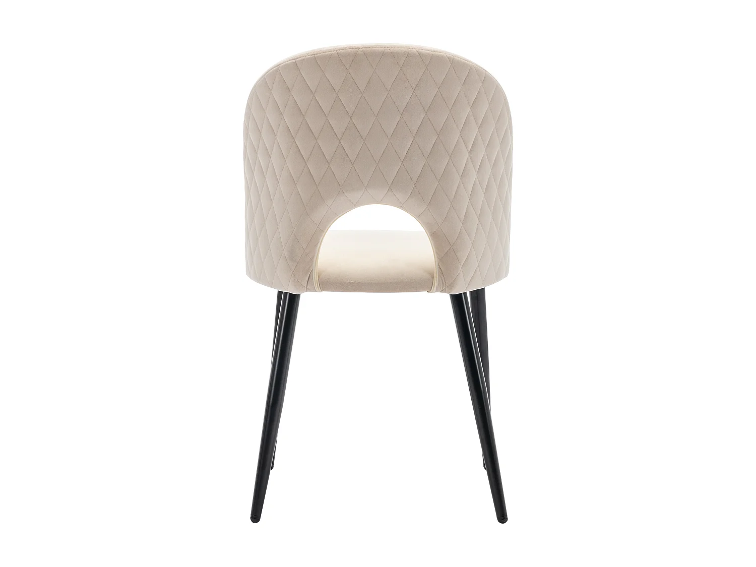 Lot de 4 chaises de salle à manger en velours beige avec dossier et pieds réglables