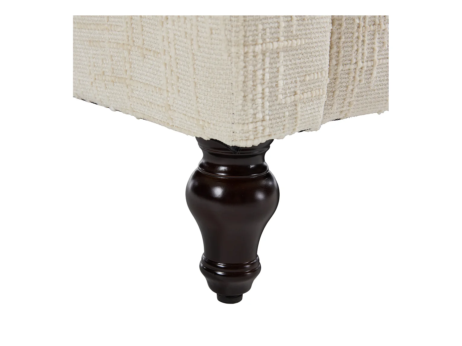 Canapé 2 places avec éclairage LED et port USB, pieds en bois - tissu chenille beige
