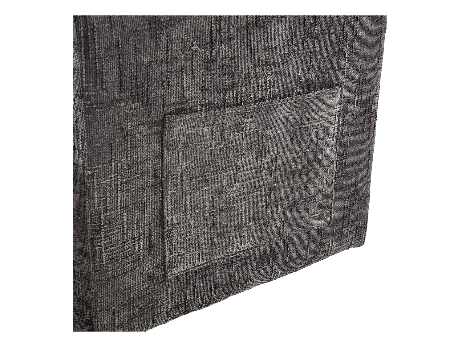 Canapé simple avec rangement, poches latérales et support pour téléphone - Chenille grise