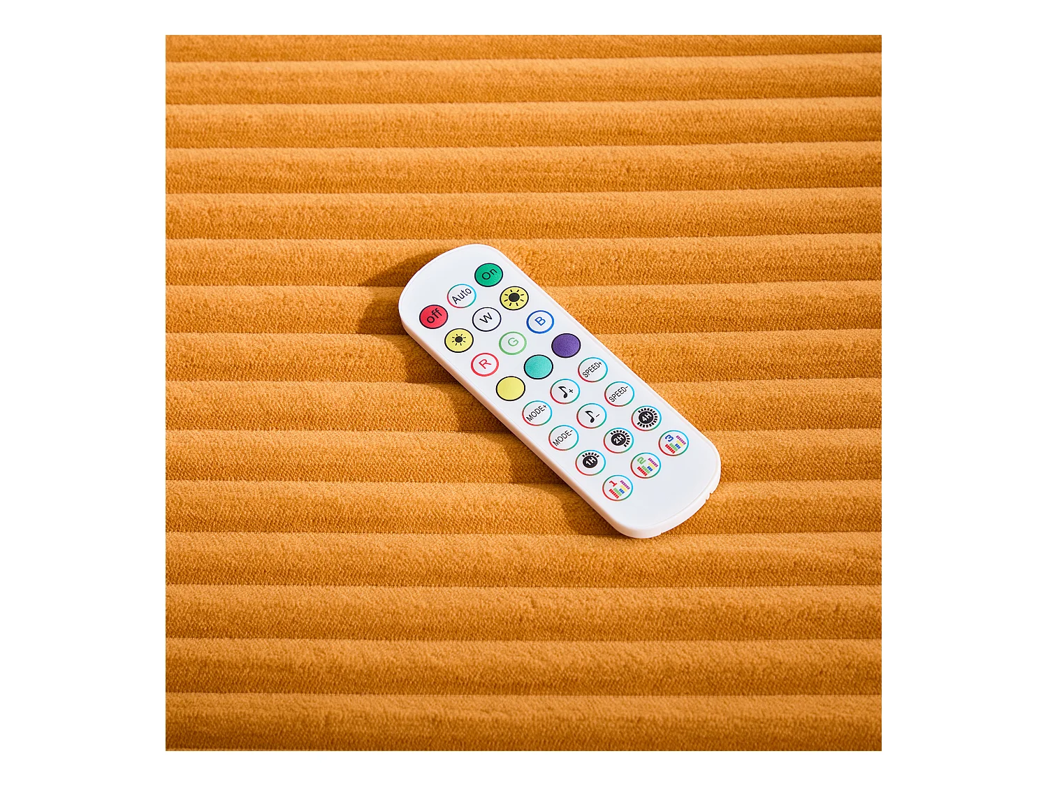 Canapé lounge en peluche jaune avec port USB, éclairage LED et porte-gobelets