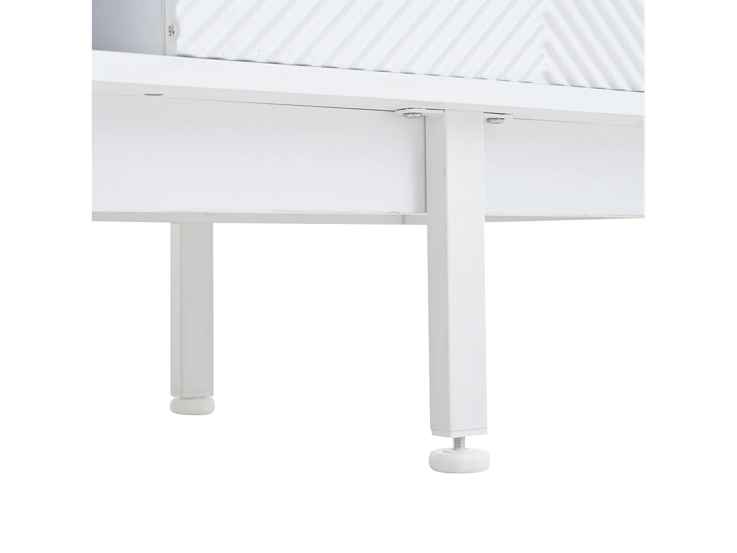 Meuble TV blanc avec 2 portes et 2 tiroirs, étagères ouvertes - pour salon et bureaux