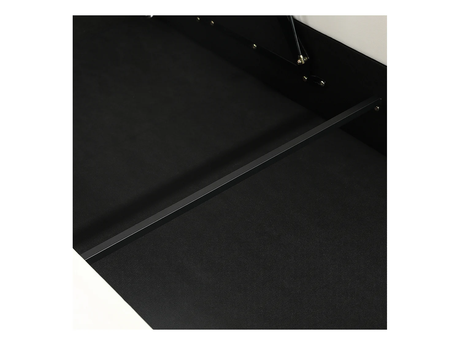 Lit coffre enfant 90x200 cm avec tête de lit rembourrée, panneau droit, velours beige - sans matelas