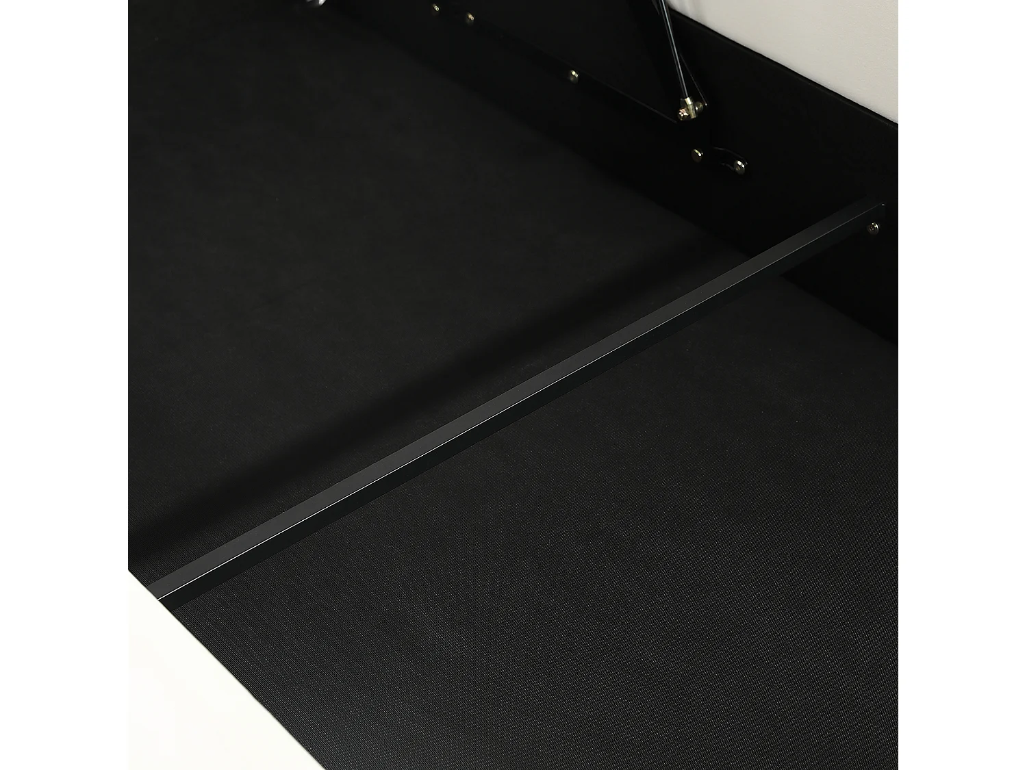 Kinderbett mit Bettkasten 90x200 cm, gepolstertes Kopfteil, rechtes Seitenpaneel, beiger Samt - ohne Matratze