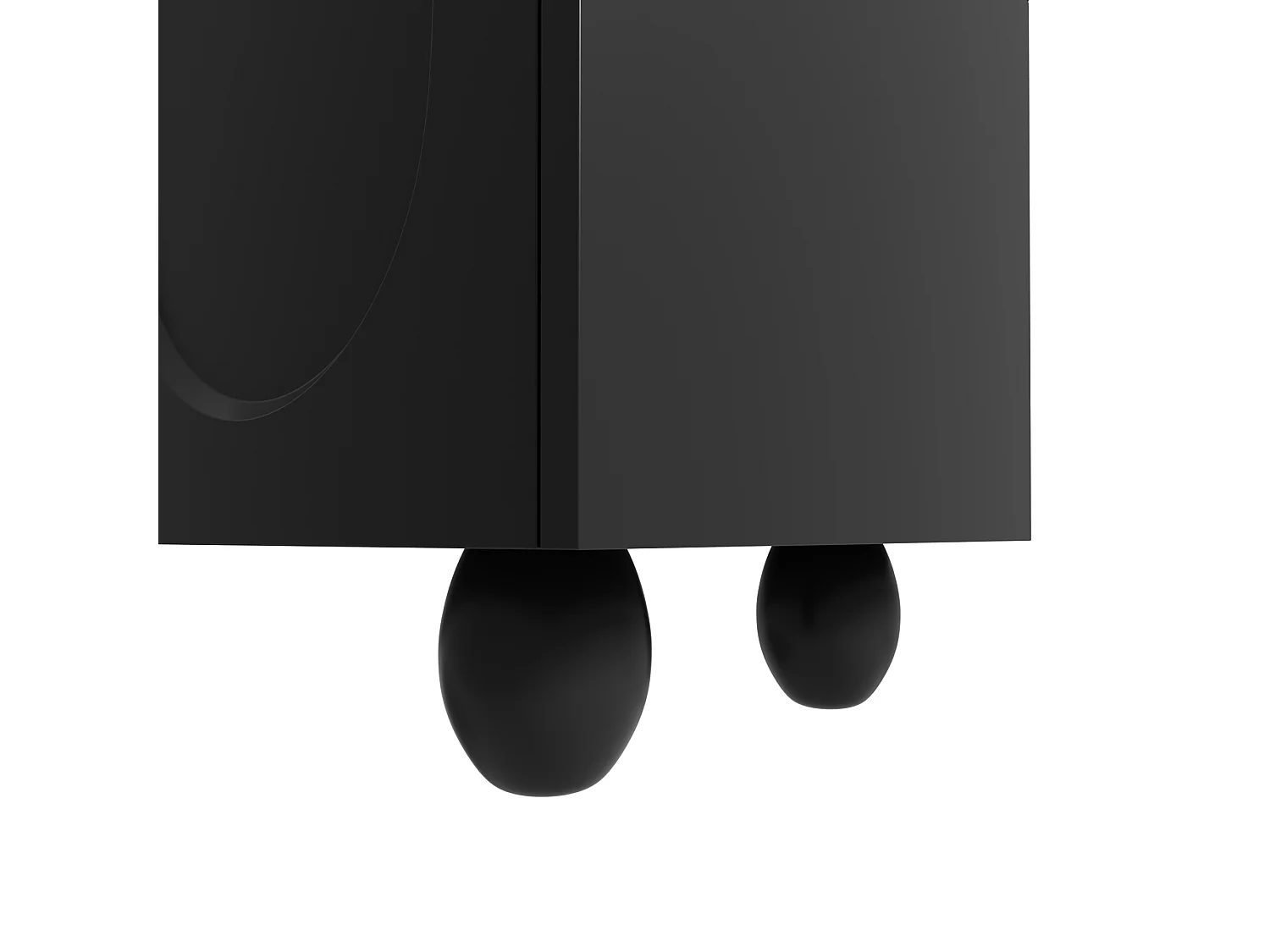 Mobile TV da 180 cm con 2 cassetti portaoggetti e 4 ante curve con motivo – Nero