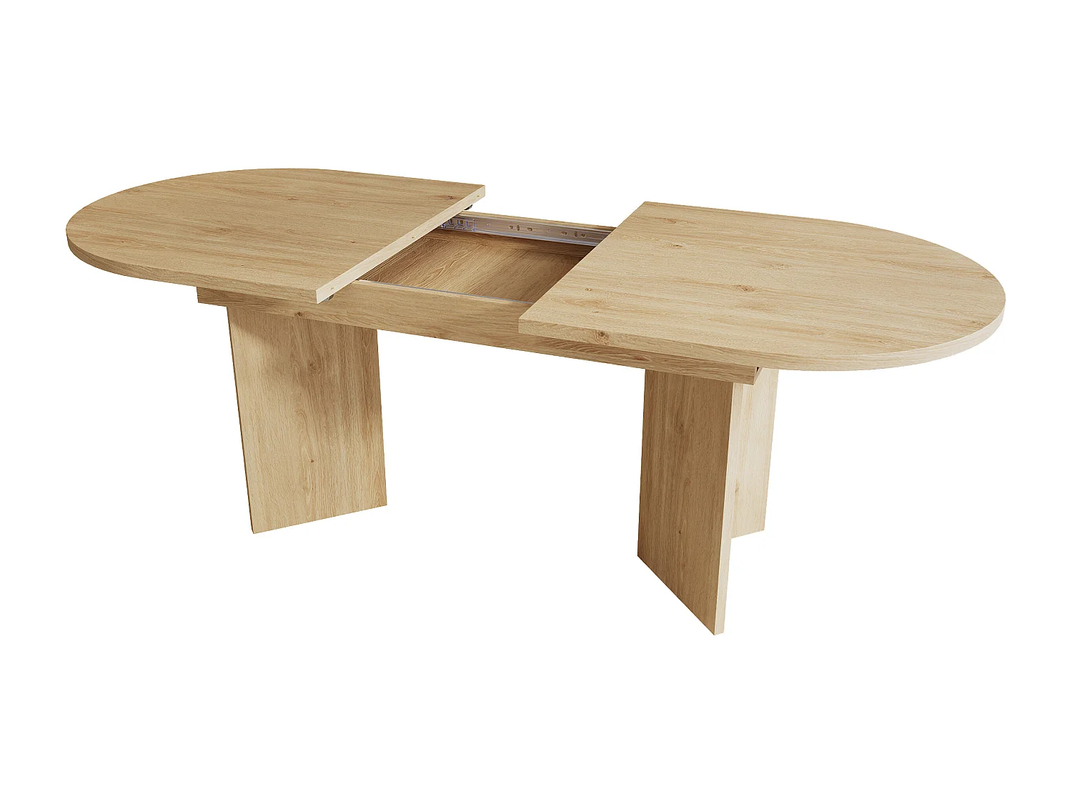 Table à manger extensible 120/160 x 80 cm, finition chêne – pour 4 à 6 personnes
