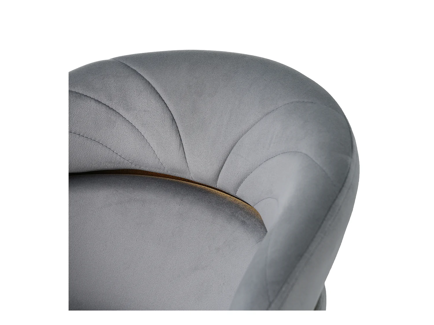 Lot de 2 chaises de salle à manger en velours gris avec dossier rembourré et pieds en métal doré