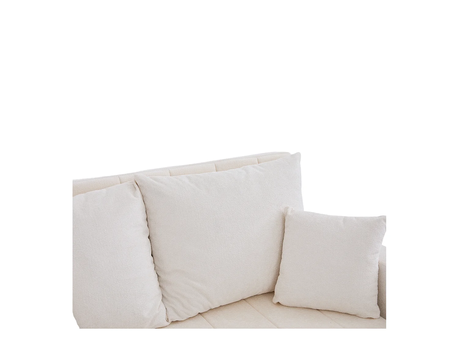 Wandelbares Sofa mit Seitentaschen, Getränkehaltern und USB-Ladeanschluss – Beigefarbenes Chenille