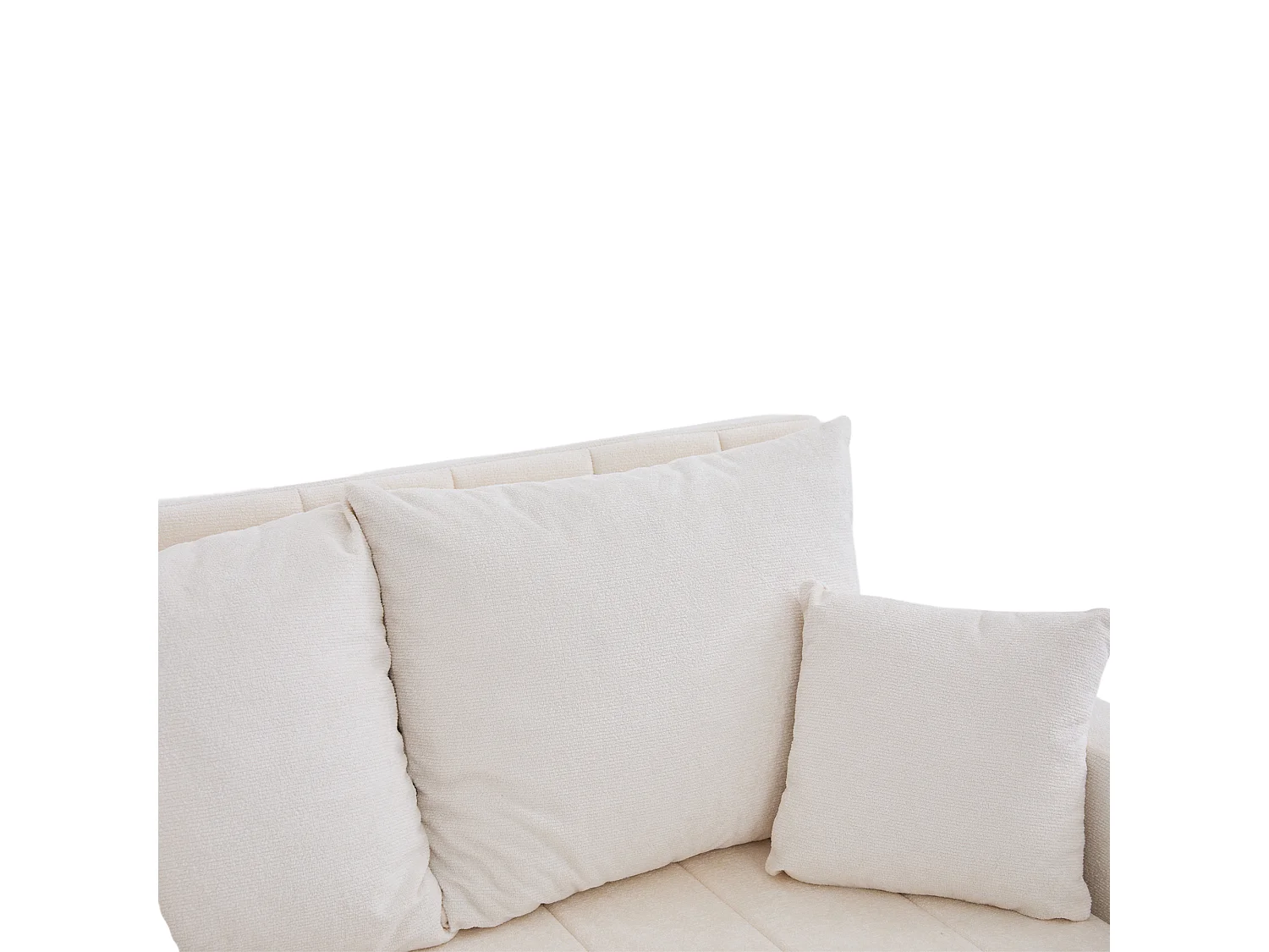 Canapé convertible avec poches latérales, porte-gobelets et ports de chargement USB - Chenille beige