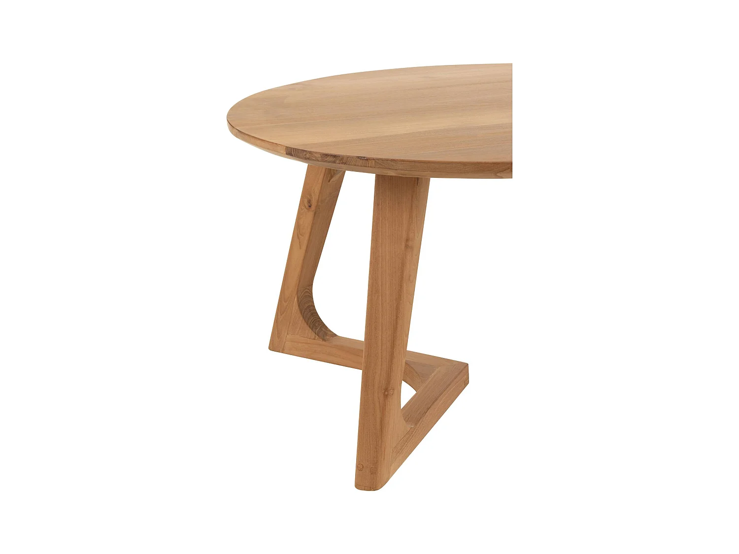 Table basse ronde en bois naturel teck pour salon élégant