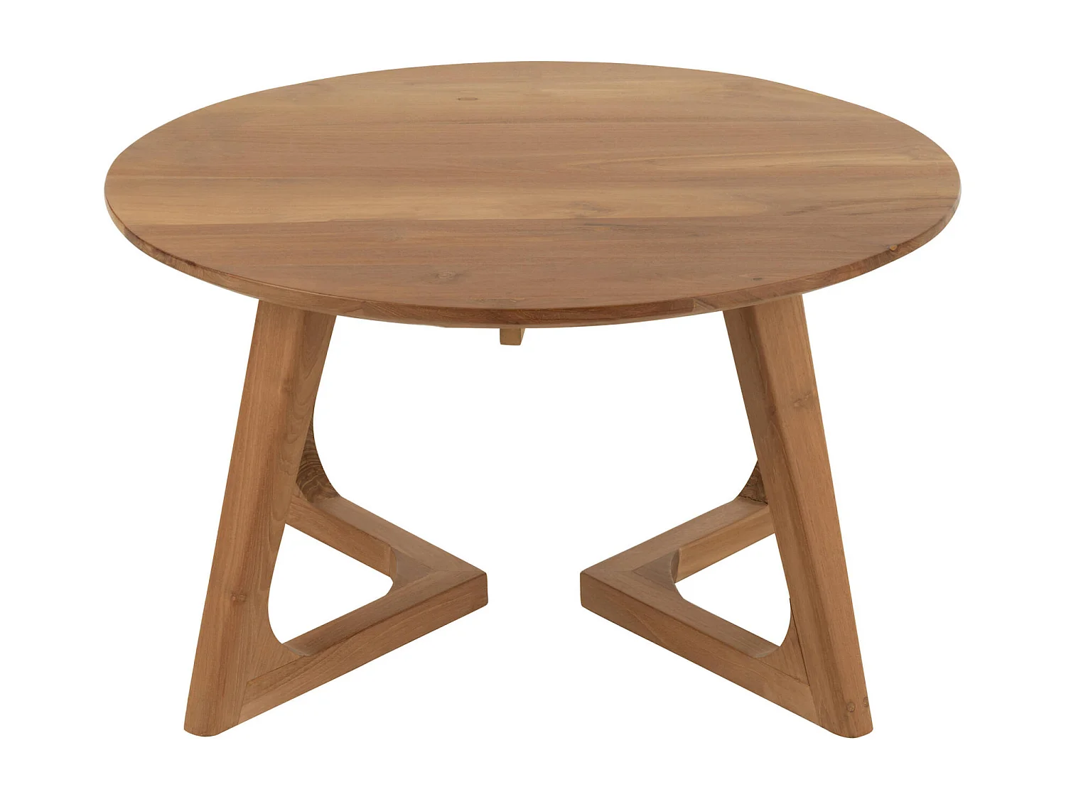 Table basse ronde en bois naturel teck pour salon élégant