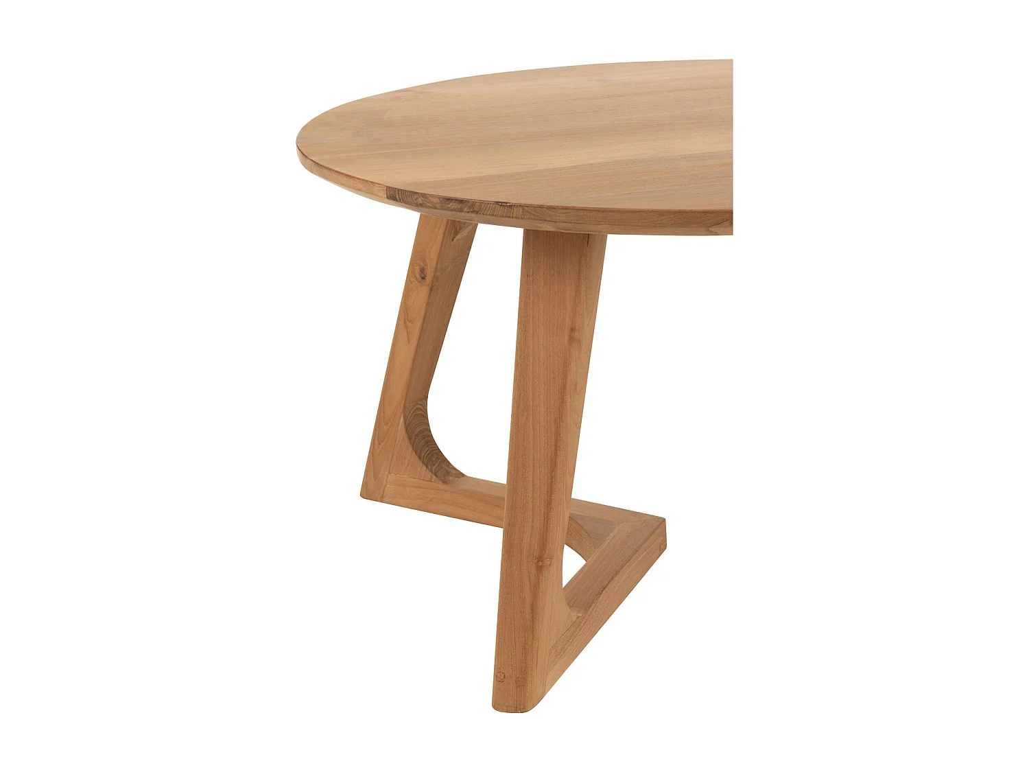 Table basse ronde en bois naturel teck pour salon élégant