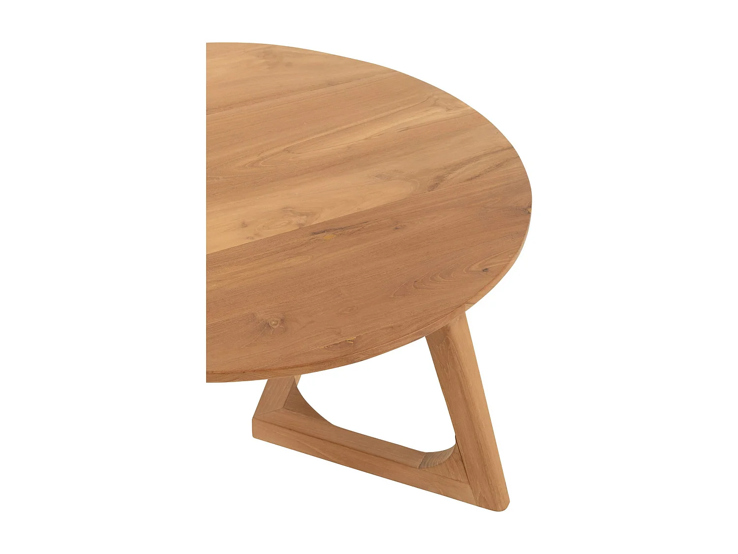 Table basse ronde en bois naturel teck pour salon élégant