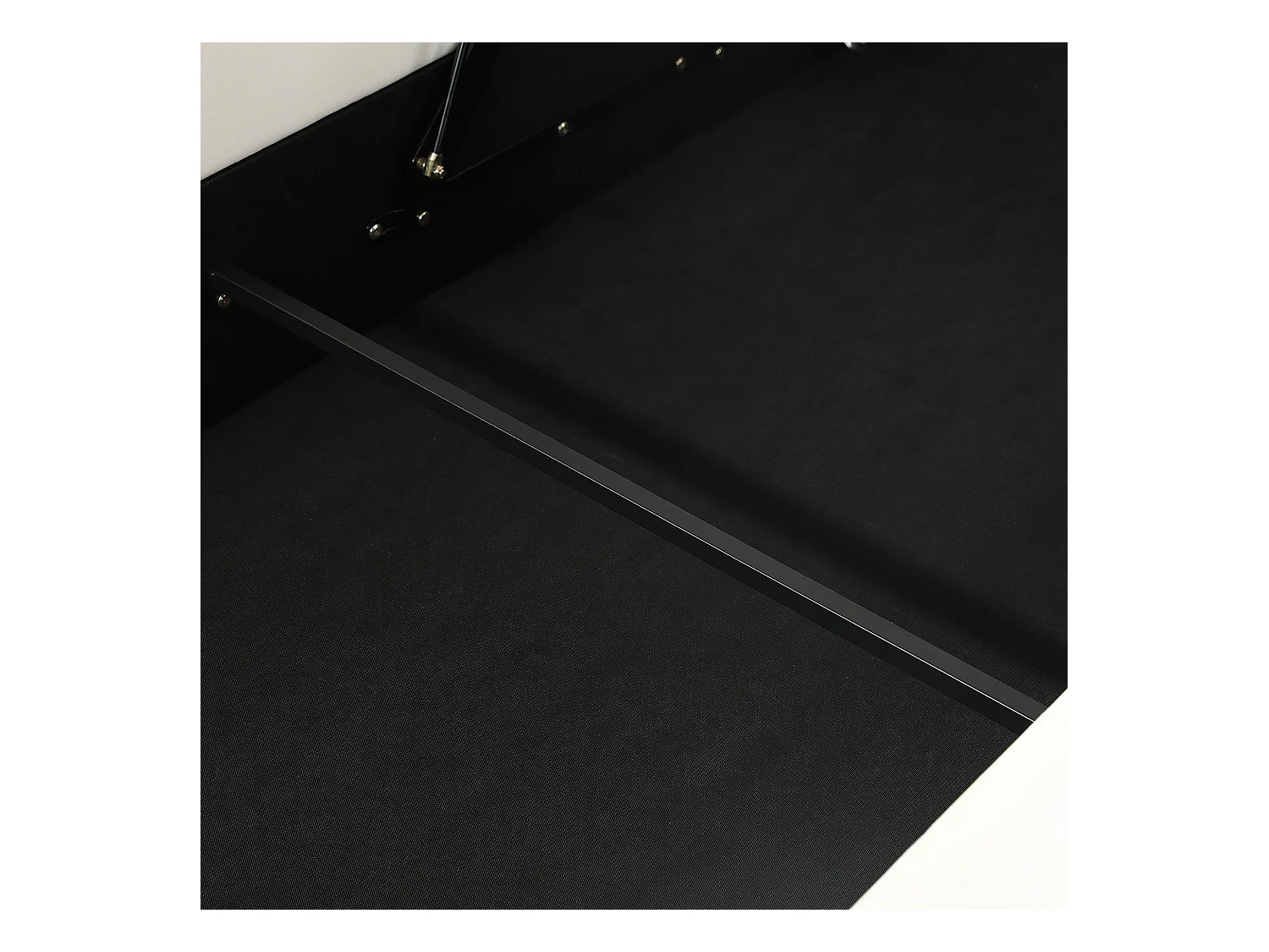 Lit coffre enfant 90x200 cm avec tête de lit rembourrée, panneau gauche, velours beige - sans matelas