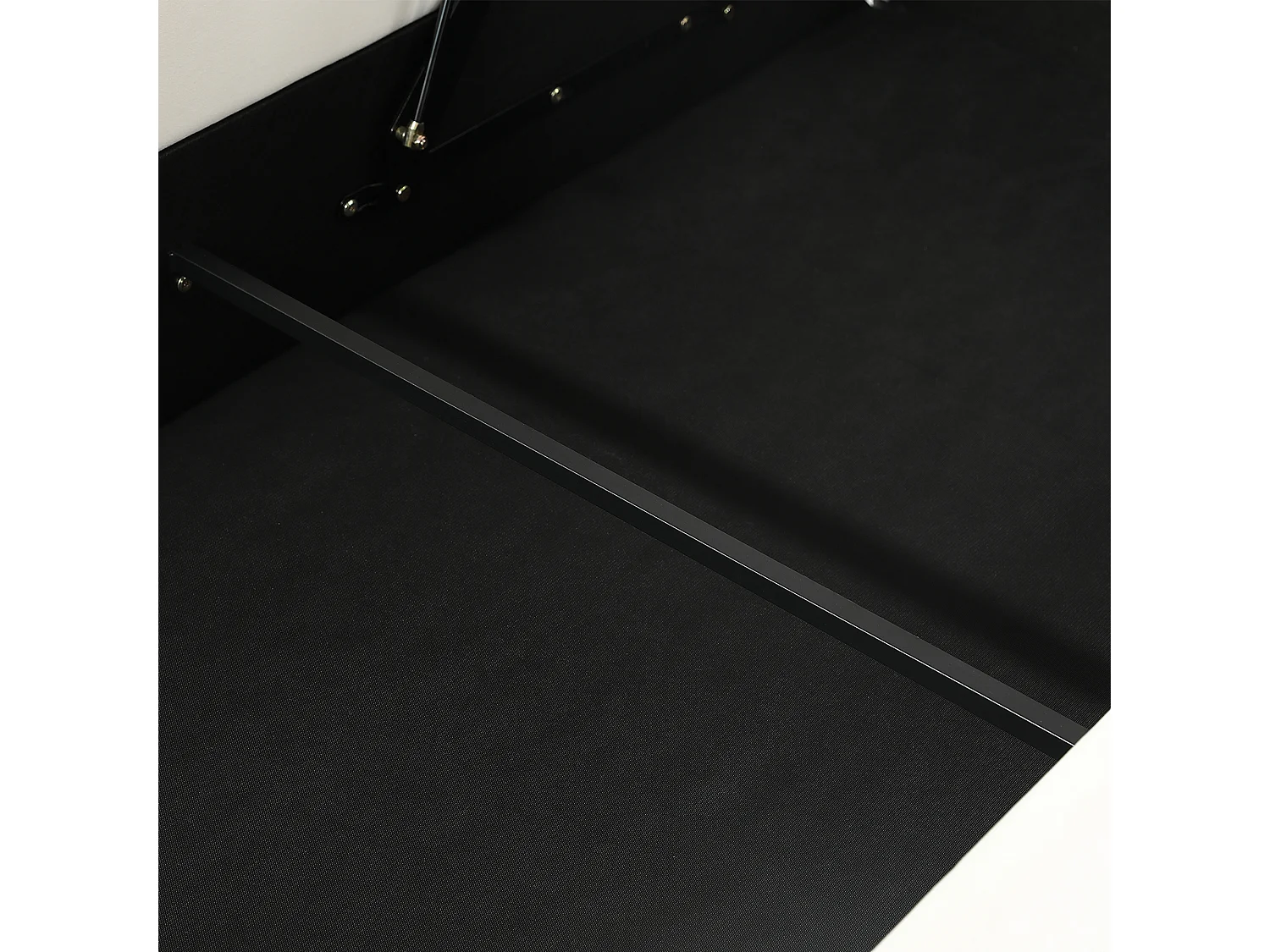 Lit coffre enfant 90x200 cm avec tête de lit rembourrée, panneau gauche, velours beige - sans matelas