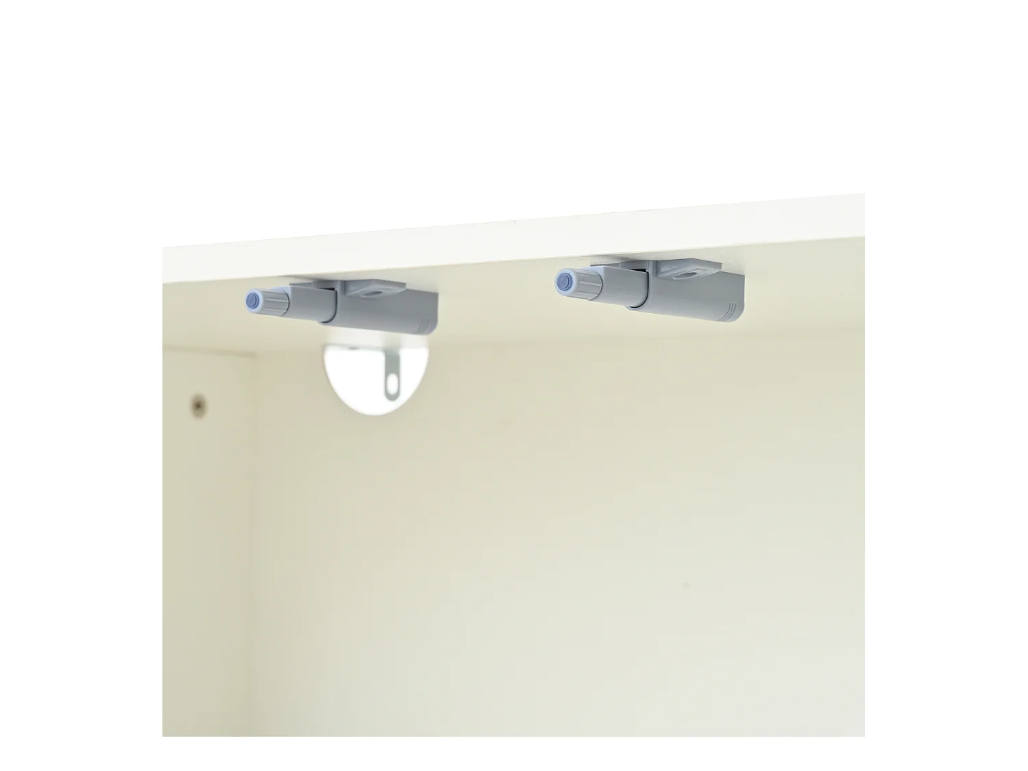 Meuble TV blanc de 180 cm avec 4 portes à motifs nuages ​​et 5 pieds dorés - pour salon