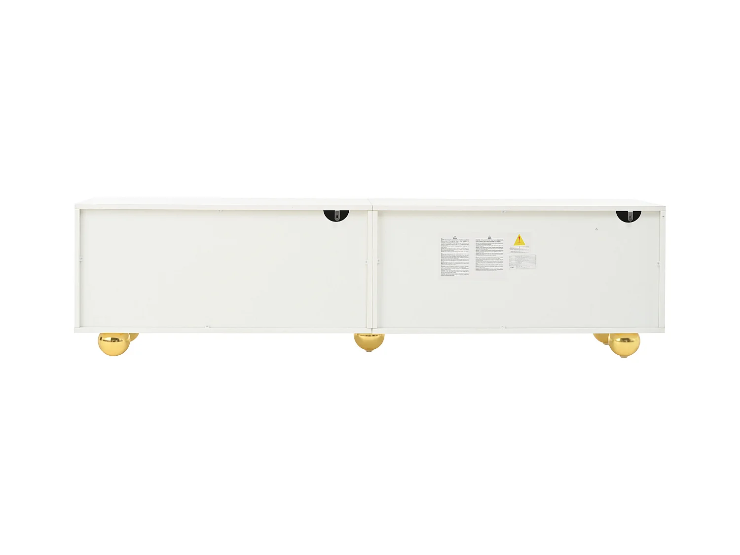 TV-meubel wit 180 cm met 4 deuren met wolkenpatroon en 5 gouden poten - Voor woonkamer
