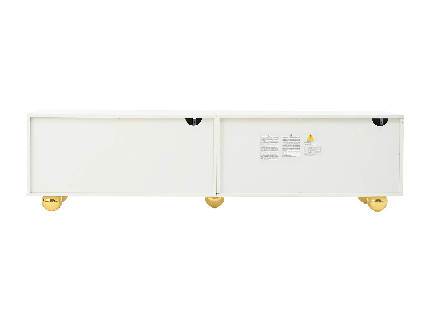 TV-meubel wit 180 cm met 4 deuren met wolkenpatroon en 5 gouden poten - Voor woonkamer