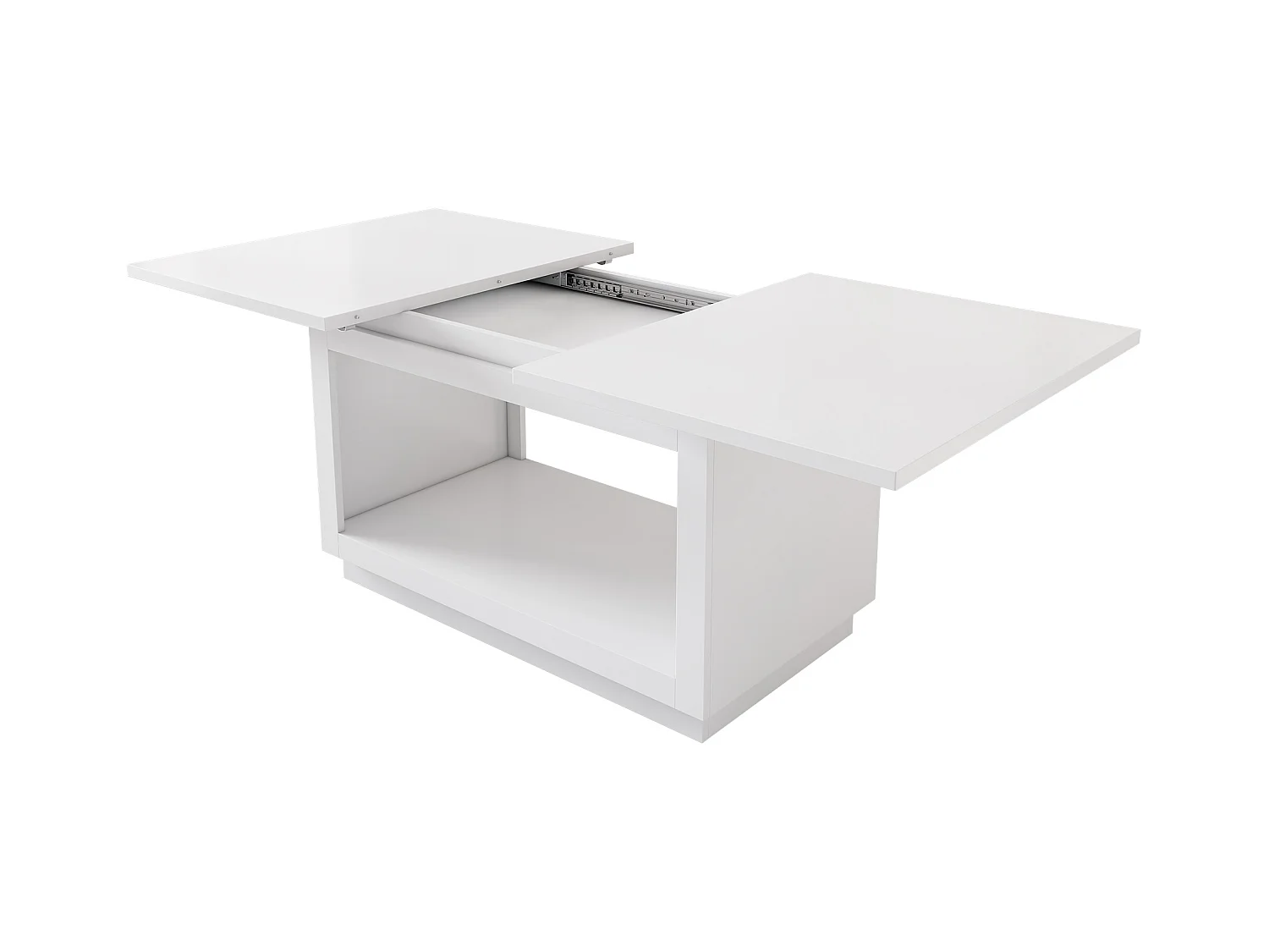 Ausziehbarer rechteckiger Esstisch 140/180 x 70 cm, weiß – Für 4 bis 6 Personen