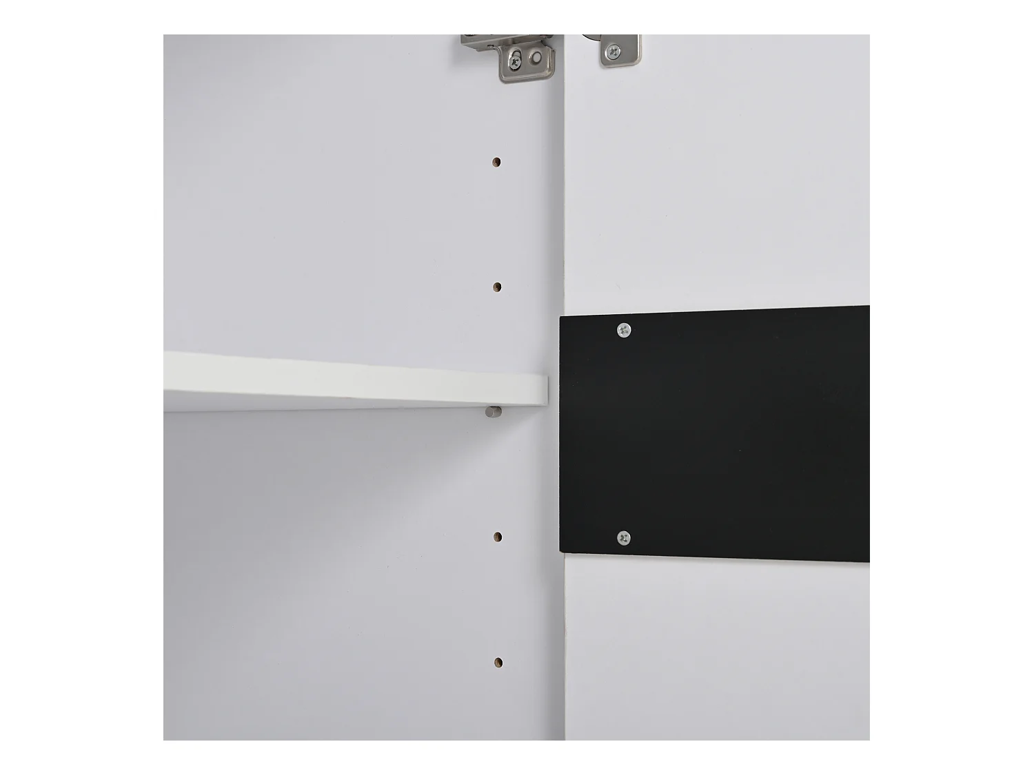 LED-Sideboard mit 3 Türen und verstellbaren Einlegeböden – Weiß und Schwarz